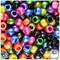 BeadTin Dark Mix Pearl 9mm Barrel Plastic Pony Beads (500pcs)